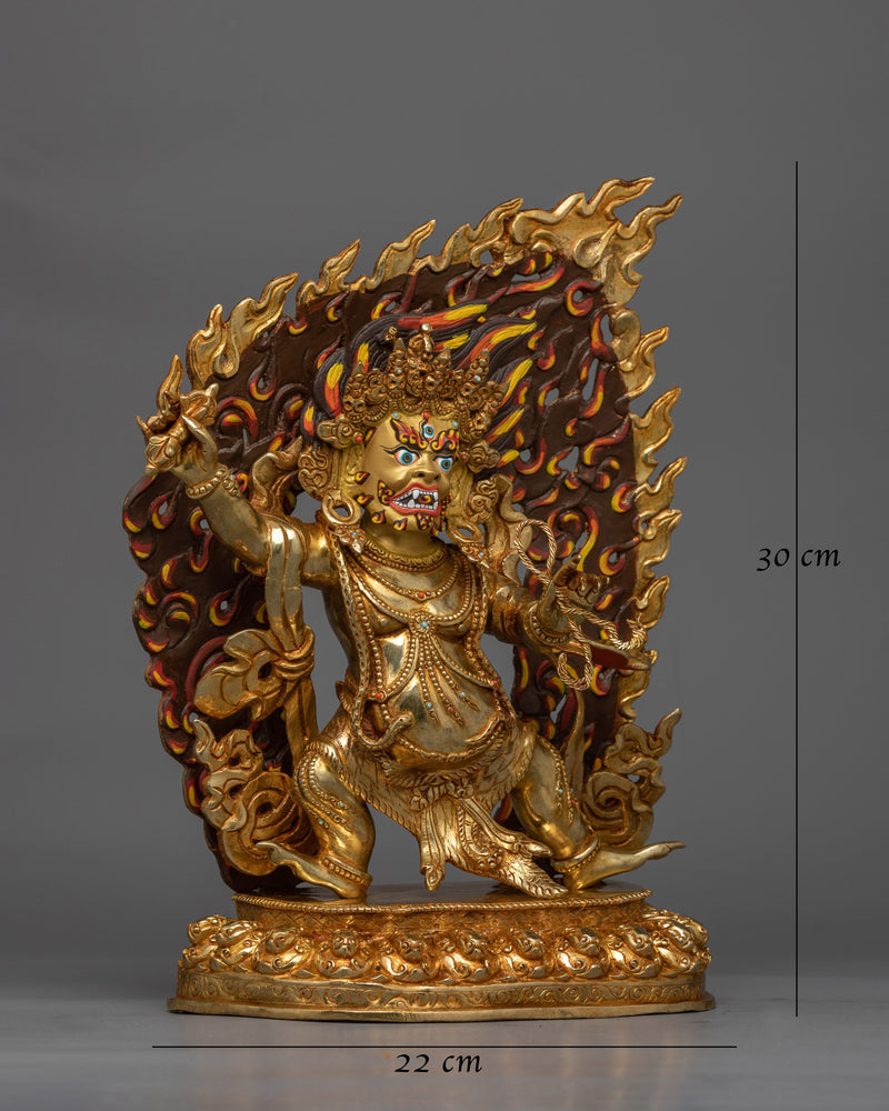 Vajrapani Gold Gilded Statue | Embodiment of Power and Protection