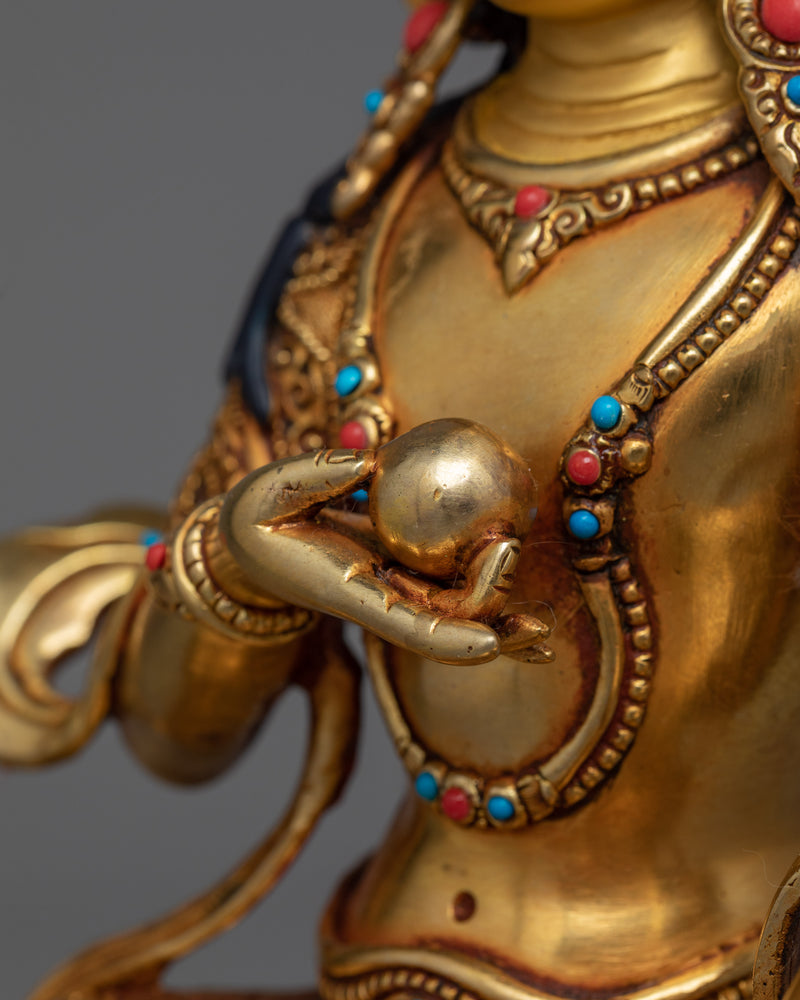 Kshitigarbha Gold Gilded Statue | Beacon of Compassionate Vows