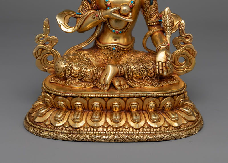 Kshitigarbha Gold Gilded Statue | Beacon of Compassionate Vows