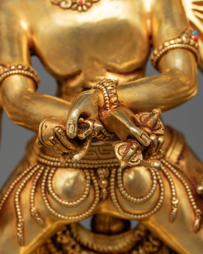 Kalachakra Gold Gilded Statue | A Radiant Embodiment of Time and Wisdom