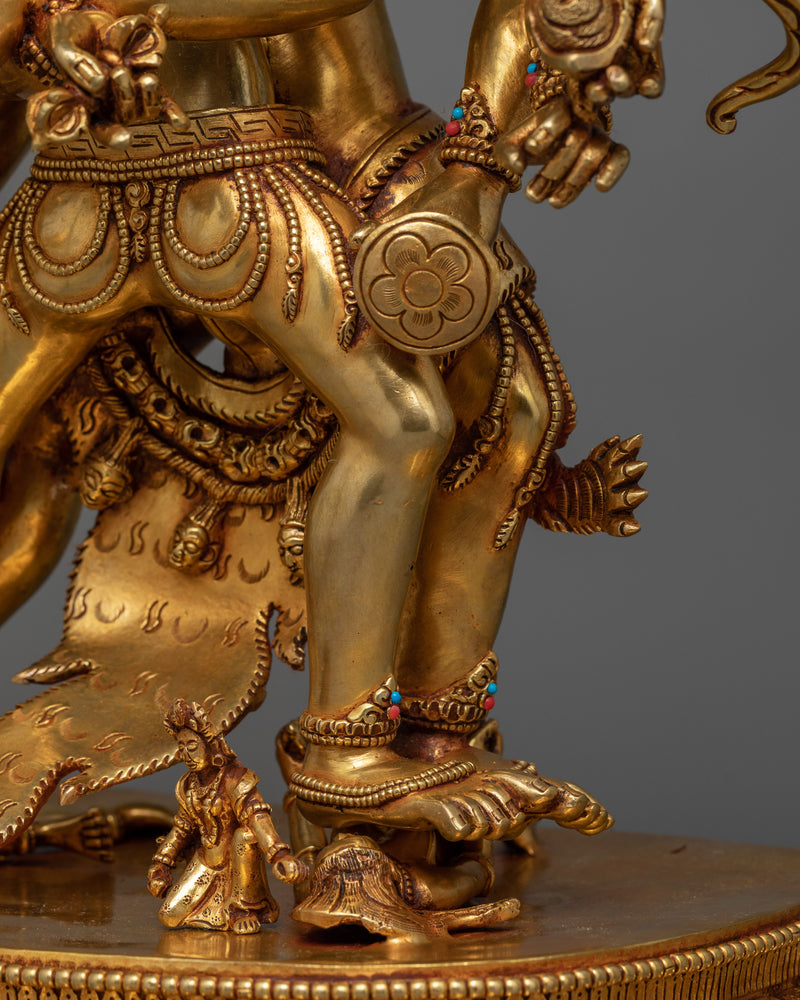 Kalachakra Gold Gilded Statue | A Radiant Embodiment of Time and Wisdom