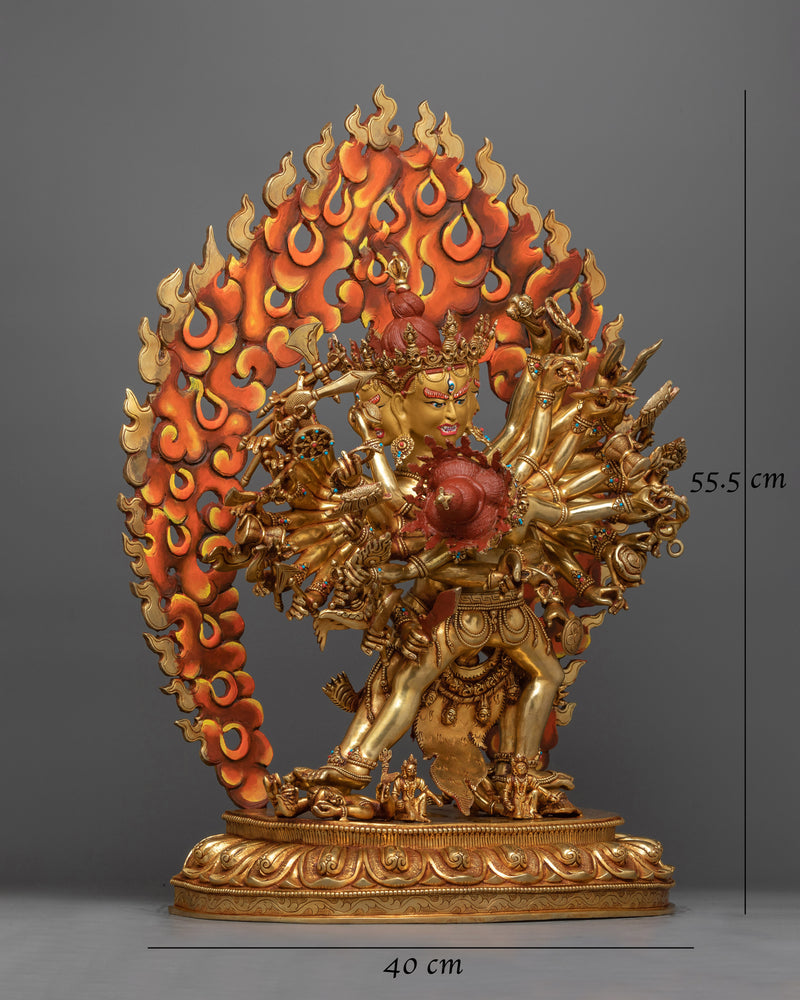 Kalachakra Gold Gilded Statue | A Radiant Embodiment of Time and Wisdom