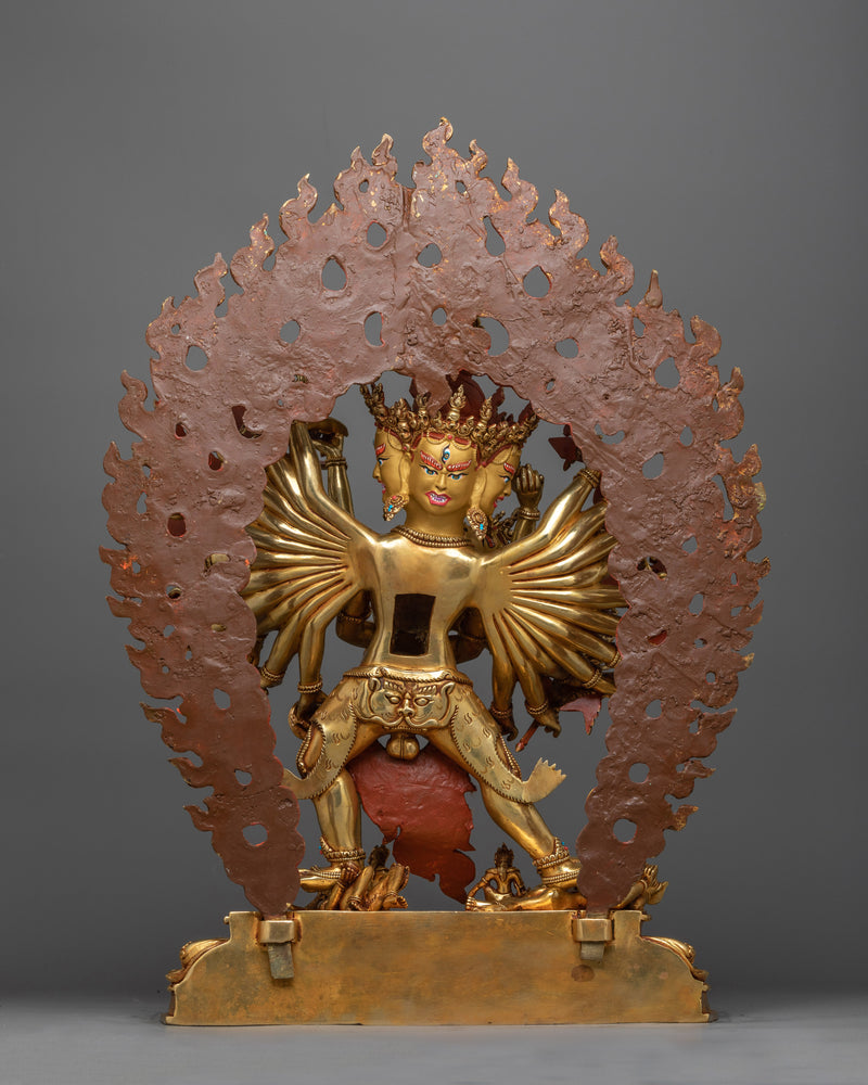 Kalachakra Gold Gilded Statue | A Radiant Embodiment of Time and Wisdom