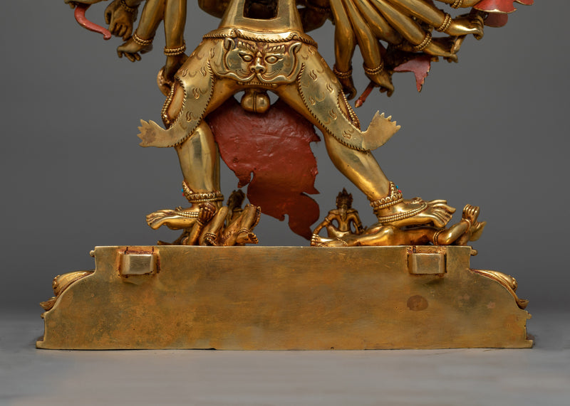 Kalachakra Gold Gilded Statue | A Radiant Embodiment of Time and Wisdom