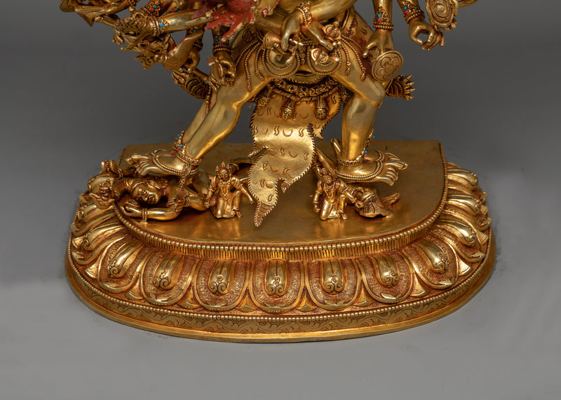 Kalachakra Gold Gilded Statue | A Radiant Embodiment of Time and Wisdom