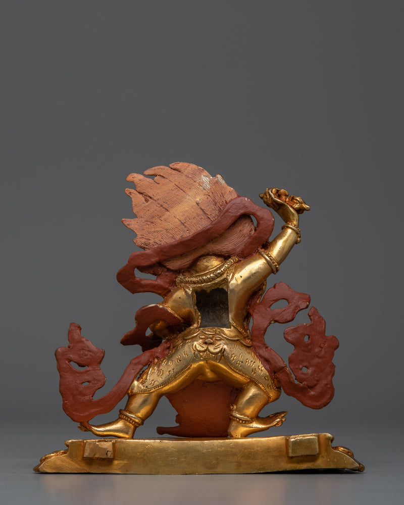 Gold Gilded Vajrapani Sculpture | Embodiment of Strength and Protection