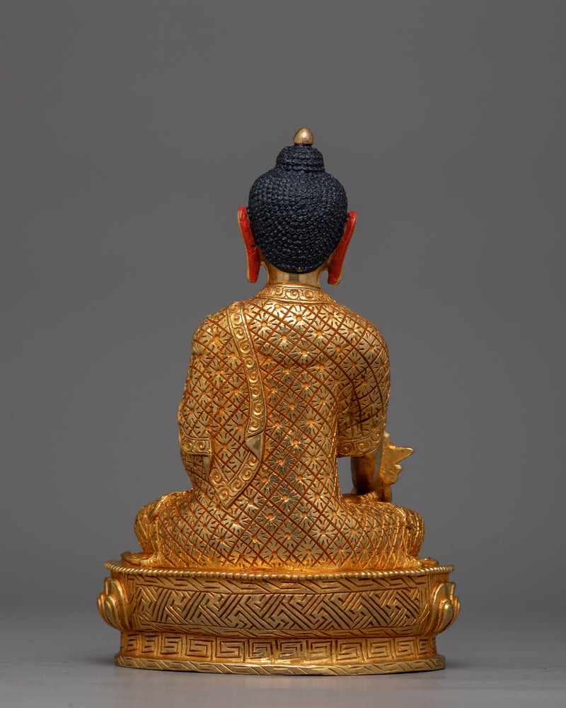 Medicine Buddha Gold Gilded Statue | Beacon of Healing and Compassion