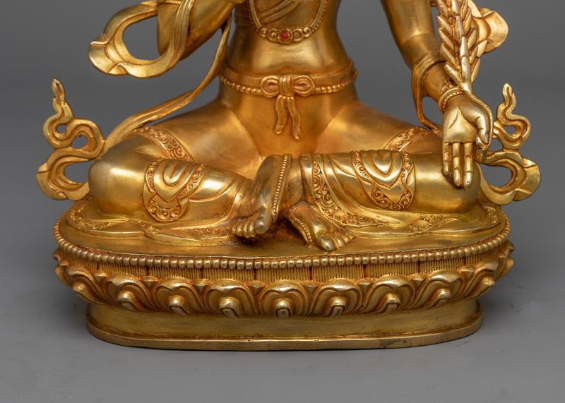 24K Gold Gilded Ksitigarbha Statue | Guardian of the Deep Vow