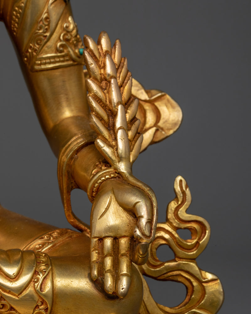 24K Gold Gilded Ksitigarbha Statue | Guardian of the Deep Vow