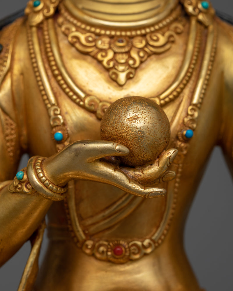 24K Gold Gilded Ksitigarbha Statue | Guardian of the Deep Vow