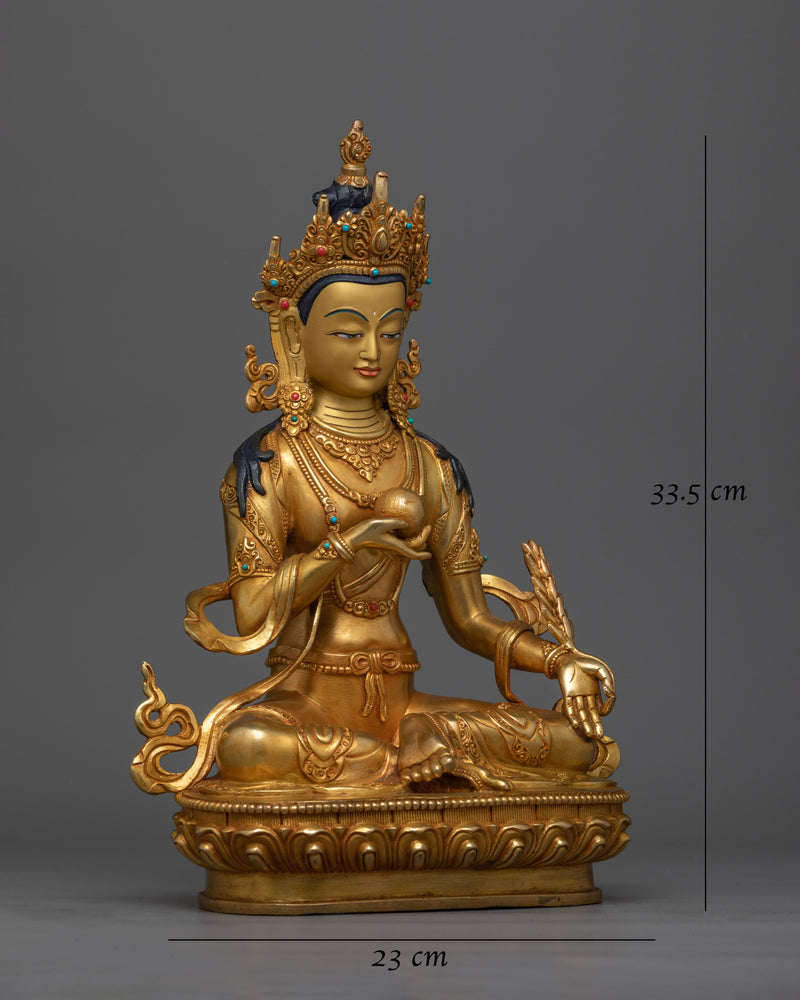 24K Gold Gilded Ksitigarbha Statue | Guardian of the Deep Vow