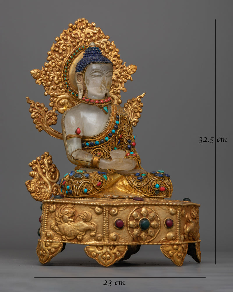 Amitabha Buddha Gemstones-Decorated Statue | Embodiment of Infinite Light