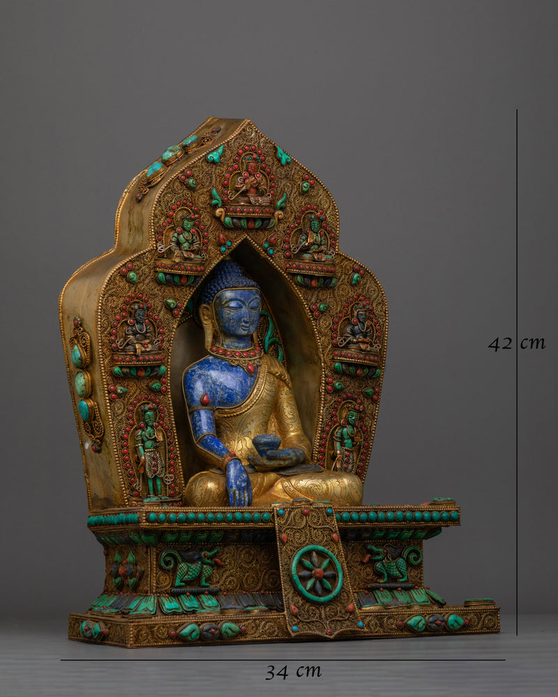 Shakyamuni Buddha Lapis Body Statue | A Resonance of Deep Tranquility