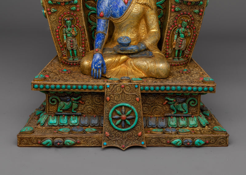 Shakyamuni Buddha Lapis Body Statue | A Resonance of Deep Tranquility