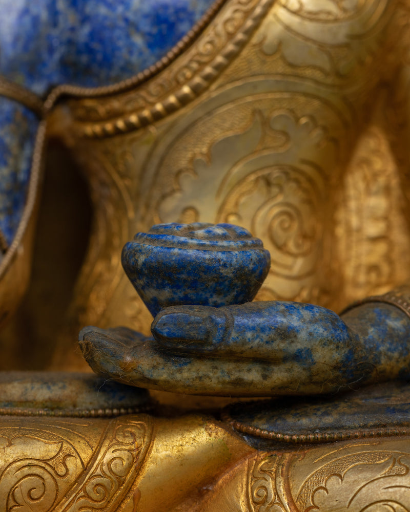 Shakyamuni Buddha Lapis Body Statue | A Resonance of Deep Tranquility