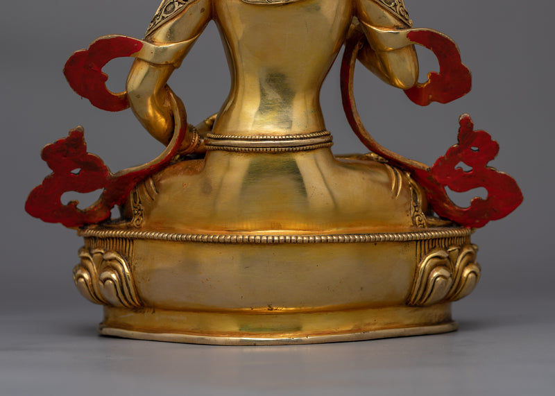 Vajrasattva Gold-Gilded 35cm Statue | Symbol of Purification and Renewal