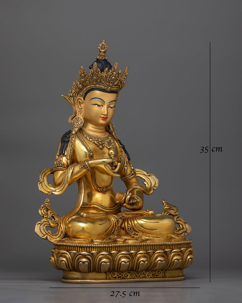 Vajrasattva Gold-Gilded 35cm Statue | Symbol of Purification and Renewal