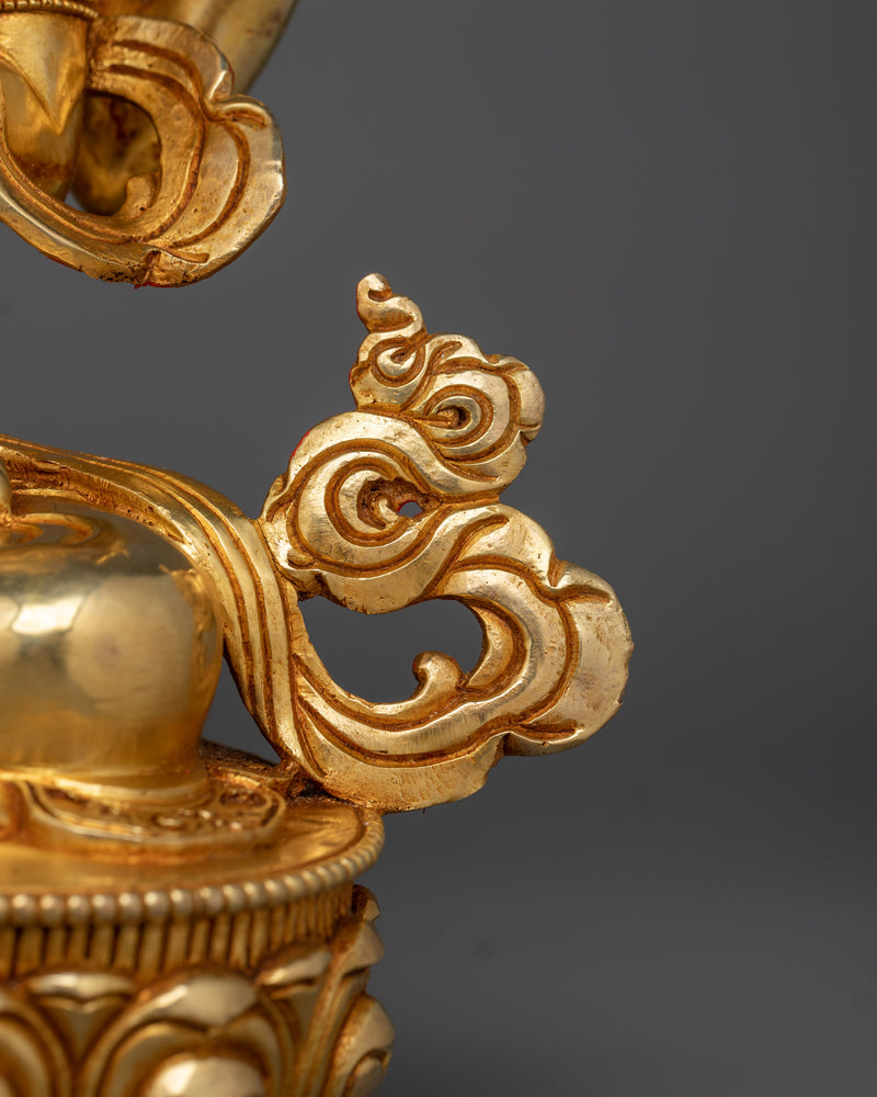 Chenrezig Serene Gold-Gilded Statue | Embodiment of Compassionate Wisdom