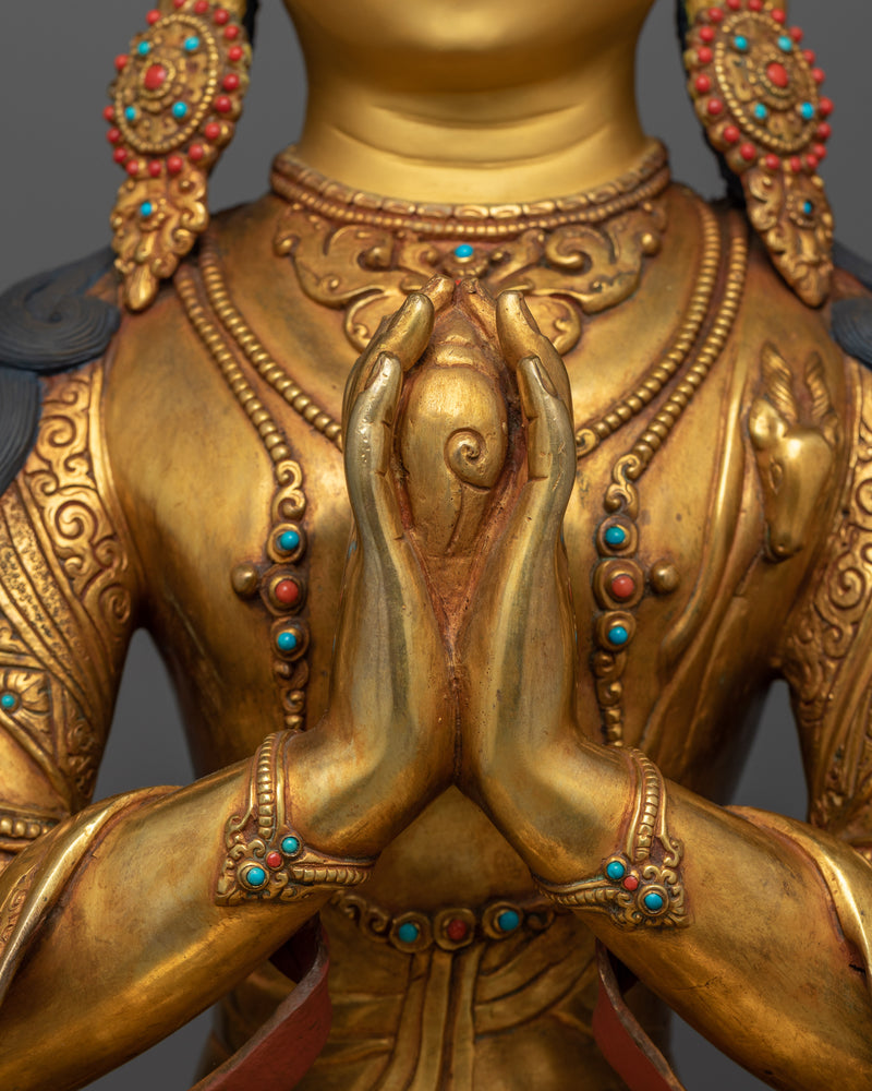 Serene Chenrezig Handcrafted Statue | Compassion in Every Detail