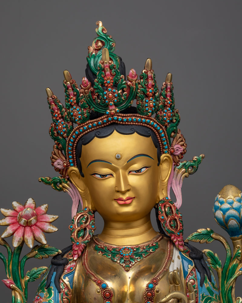 green-tara-beautiful-colored-sculpture