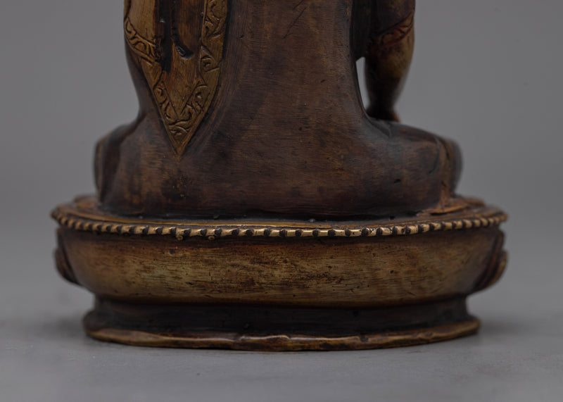 Shakyamuni Buddha Small Darken Oxidized Statue | Serene Miniature