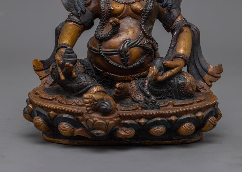 Dzambhala Small-Darken-Oxidized Statue | Symbol of Prosperity