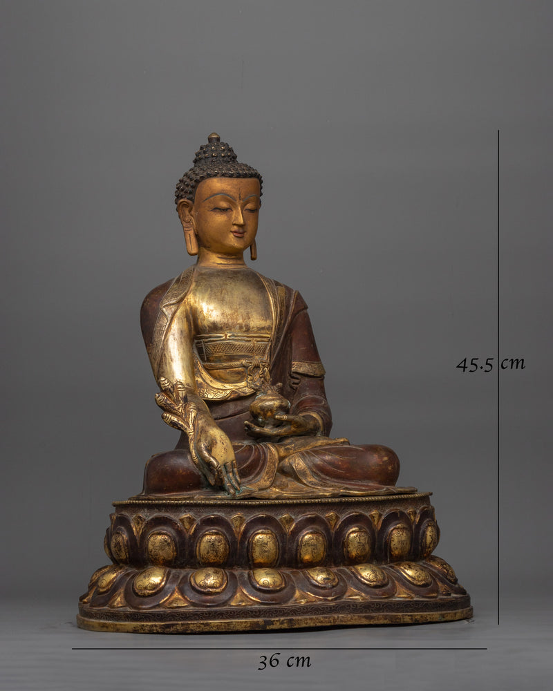 Medicine Buddha 20cm Small-Oxidized Statue | Beacon of Healing