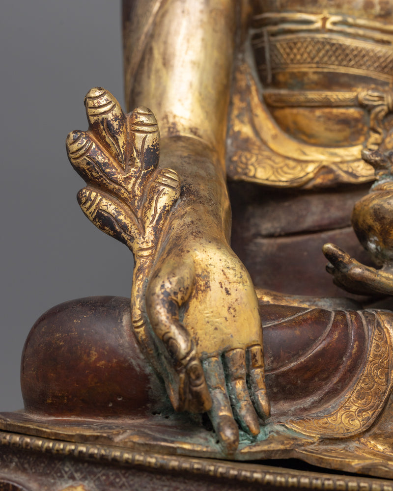 Medicine Buddha 20cm Small-Oxidized Statue | Beacon of Healing