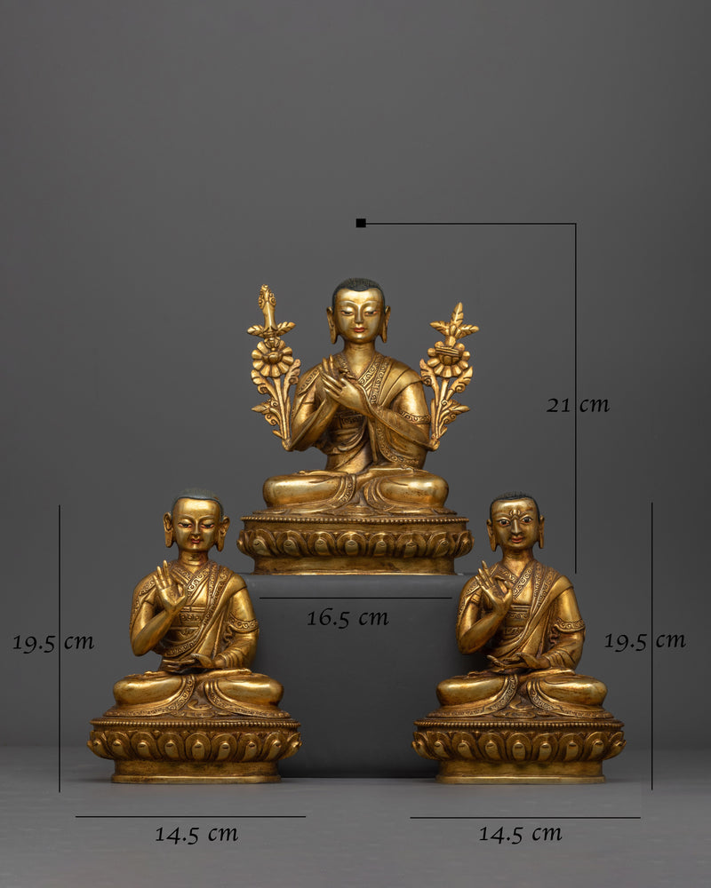 Gelug Guru Tsongkhapa and His Disciples Statue | A Testament to Devotion