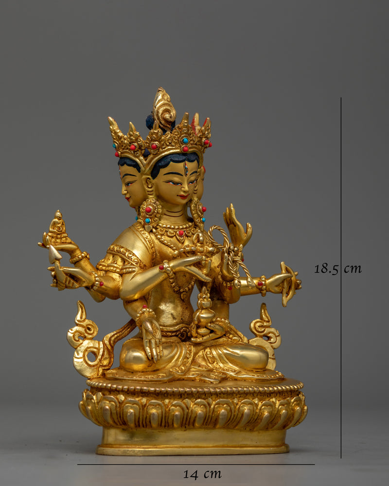 Namgyalma Small Gold Gilded Statue | Buddhist Handcrafted Copper Artwork