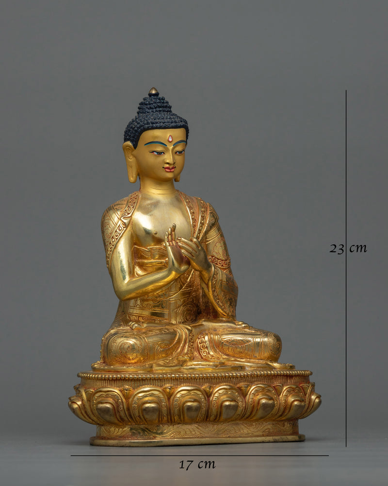 Vairocana Gold Gilded 23cm Sculpture | Stunning Copper Art