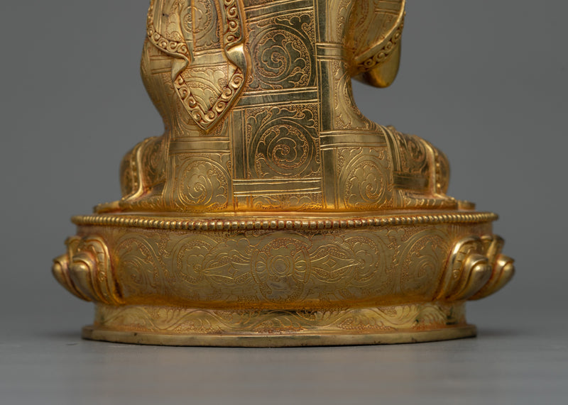 Vairocana Gold Gilded 23cm Sculpture | Stunning Copper Art