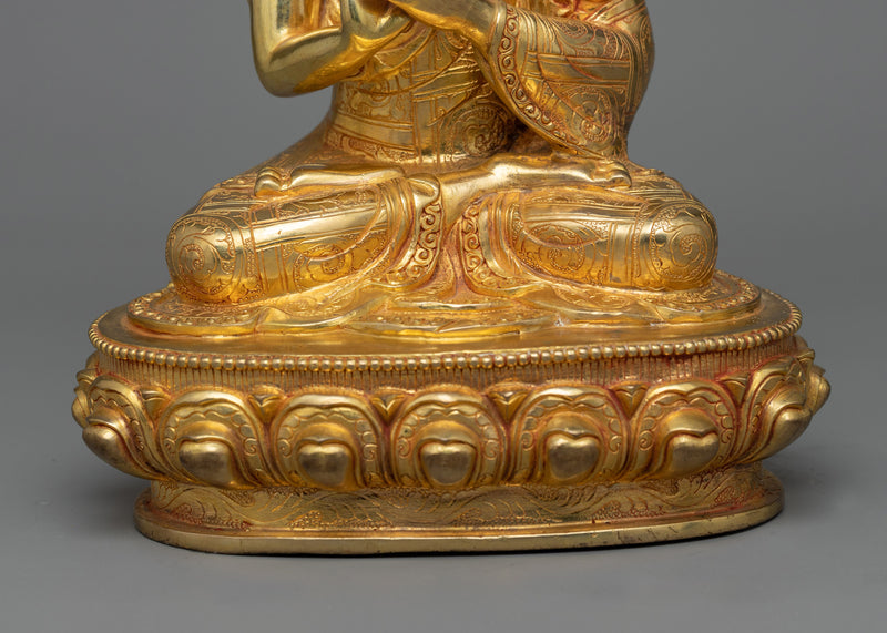 Vairocana Gold Gilded 23cm Sculpture | Stunning Copper Art