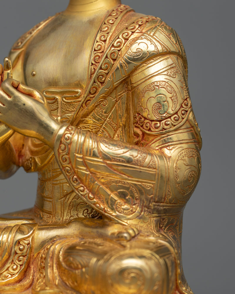 Vairocana Gold Gilded 23cm Sculpture | Stunning Copper Art