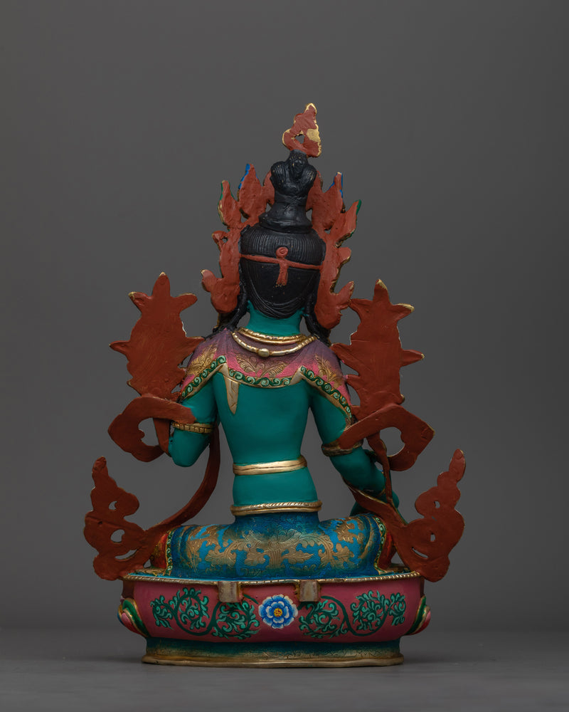 Green Tara Colored Sculpture | Beautifully Handcrafted Statue