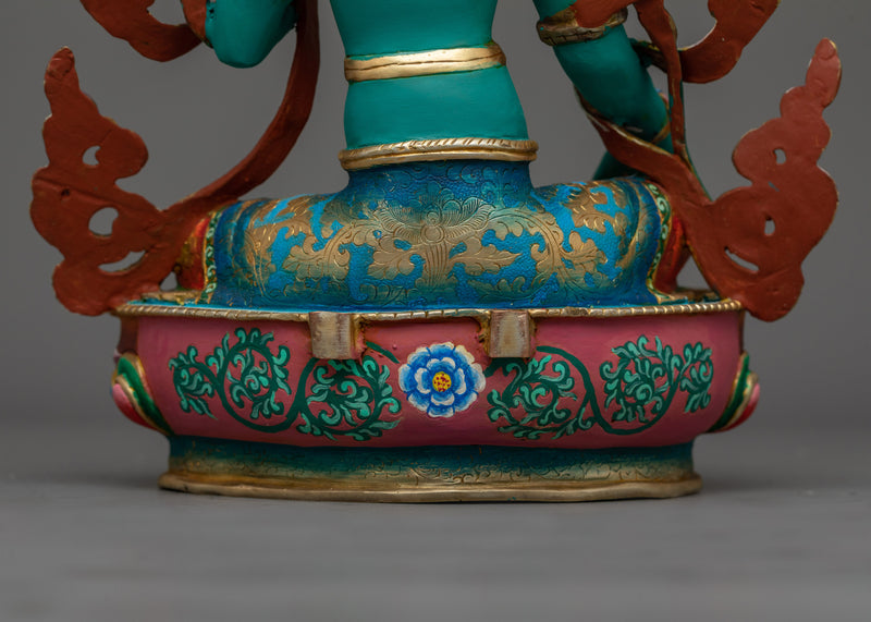 Green Tara Colored Sculpture | Beautifully Handcrafted Statue