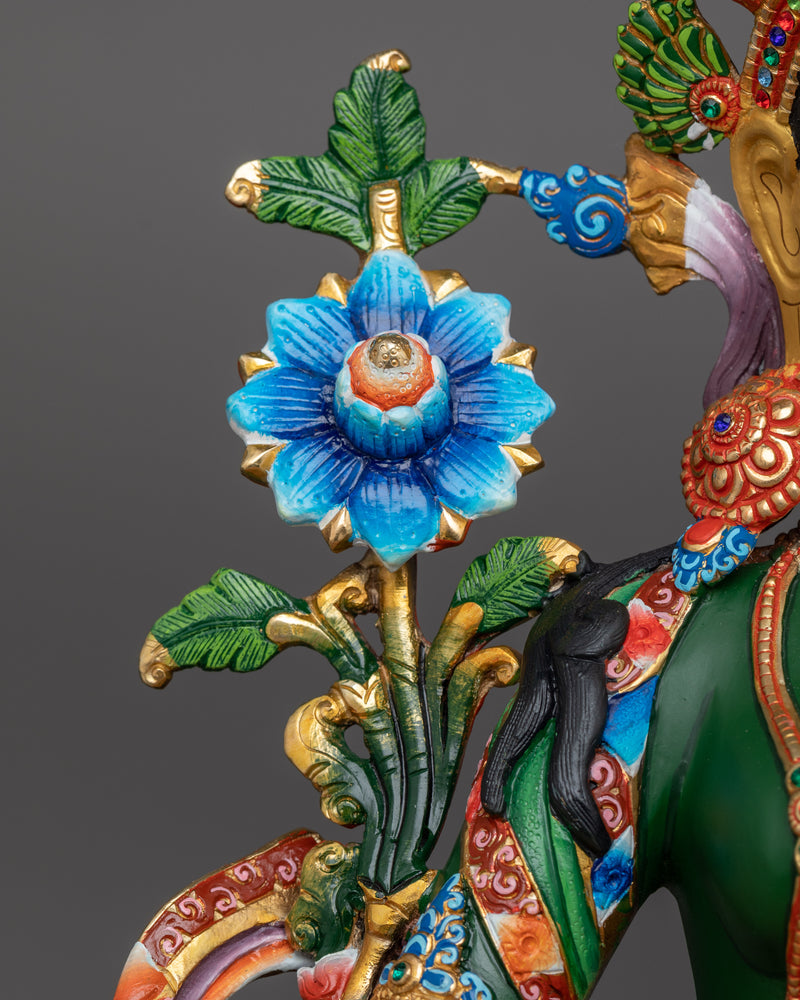 Green Tara Colorful Sculpture | Handcrafted Symbol of Compassion