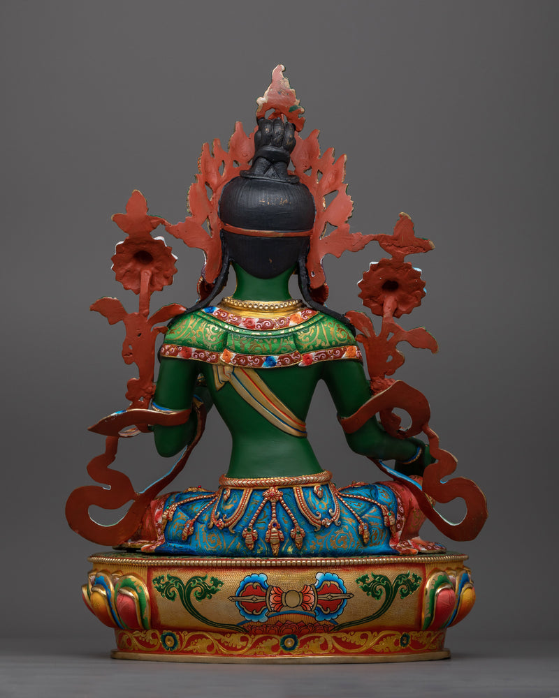 Green Tara Colorful Sculpture | Handcrafted Symbol of Compassion