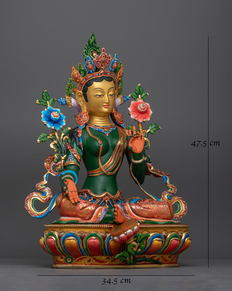 Green Tara Colorful Sculpture | Handcrafted Symbol of Compassion