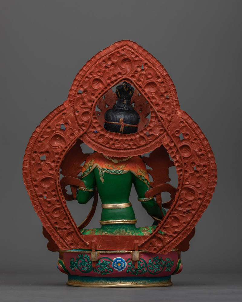 Green Tara Handcrafted Colored Statue | Symbol of Compassion