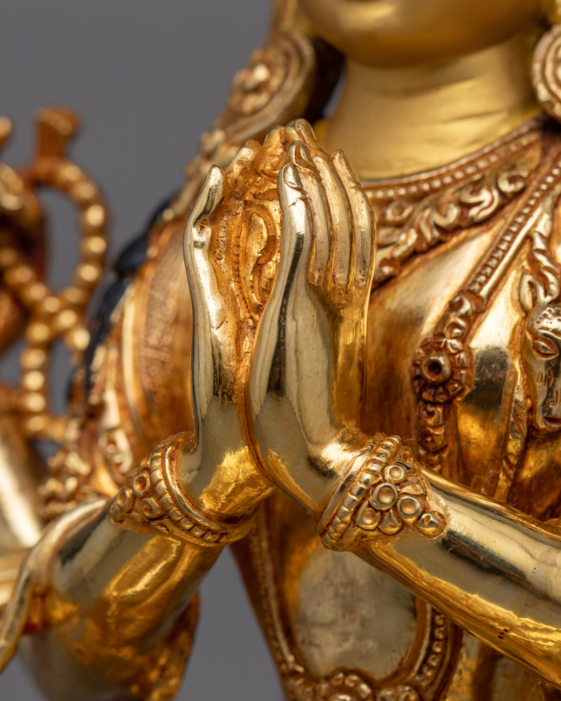 Chenrezig 34cm Gold Gilded Sculpture | Symbol of Compassion