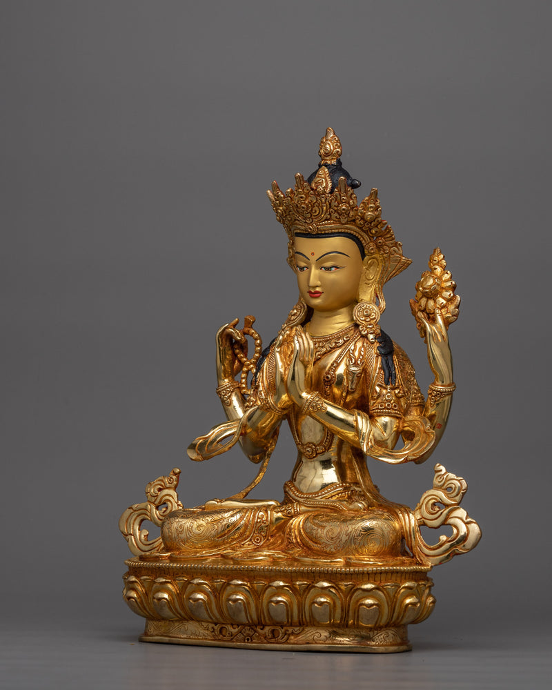 chenrezig-34cm-gold-gilded-sculpture