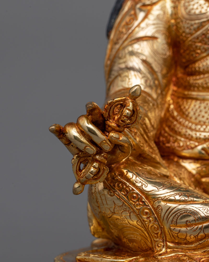 Guru Rinpoche 36cm Gold Gilded Statue | Radiant Symbol of Tantric Master