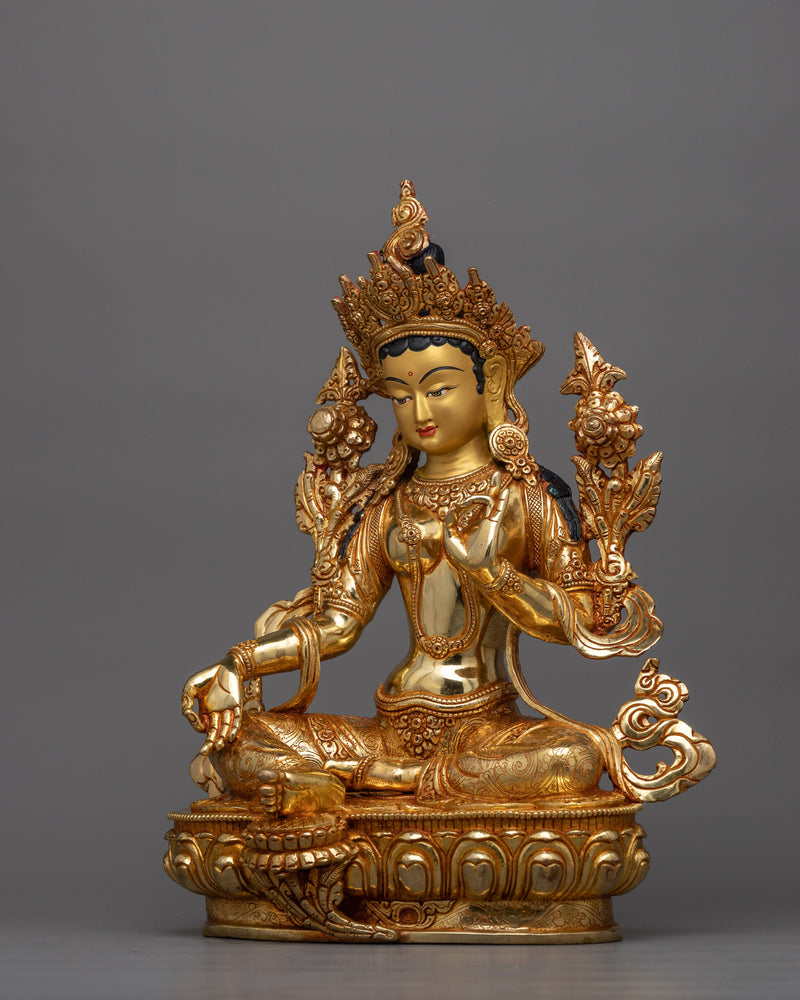 green-tara-35cm-gold-gilded