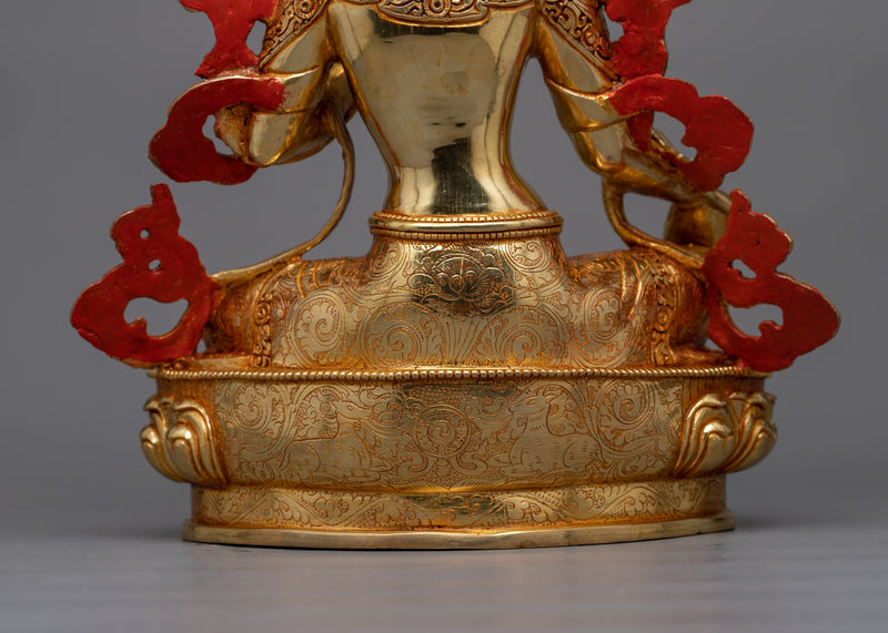 Green Tara 35cm Gold Gilded Statue | Radiant Symbol of Compassion