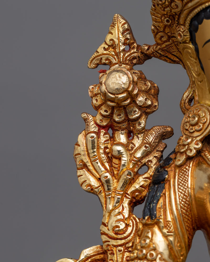 Green Tara 35cm Gold Gilded Statue | Radiant Symbol of Compassion