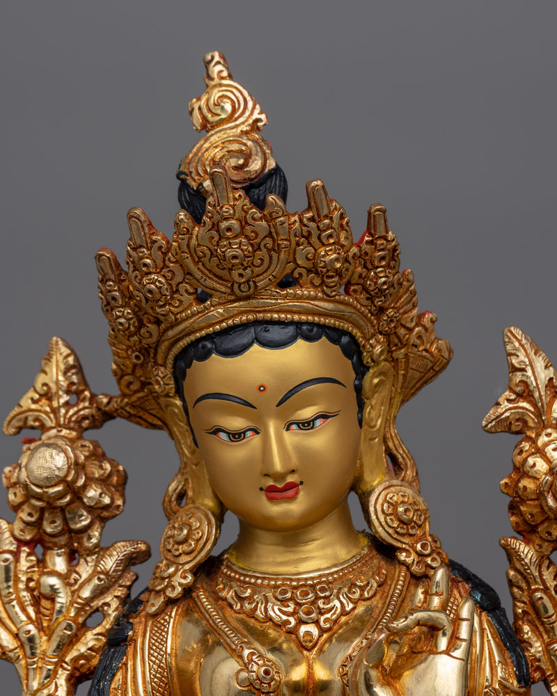 green-tara-35cm-gold-gilded