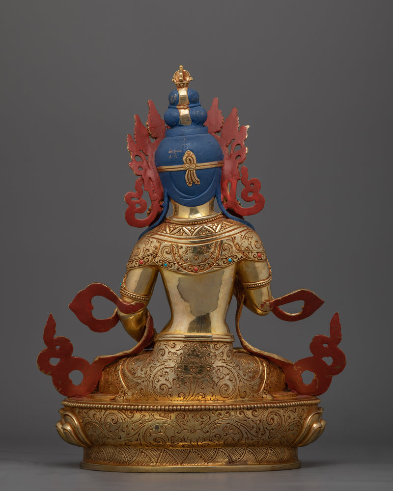 Vajrasattva Purity Deity Gold Gilded Statue | Handcrafted Spiritual Art