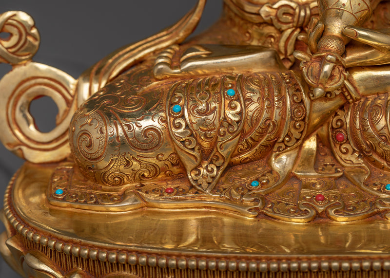 Vajrasattva Purity Deity Gold Gilded Statue | Handcrafted Spiritual Art