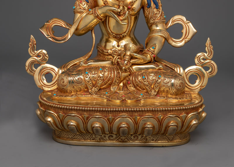 Vajrasattva Purity Deity Gold Gilded Statue | Handcrafted Spiritual Art